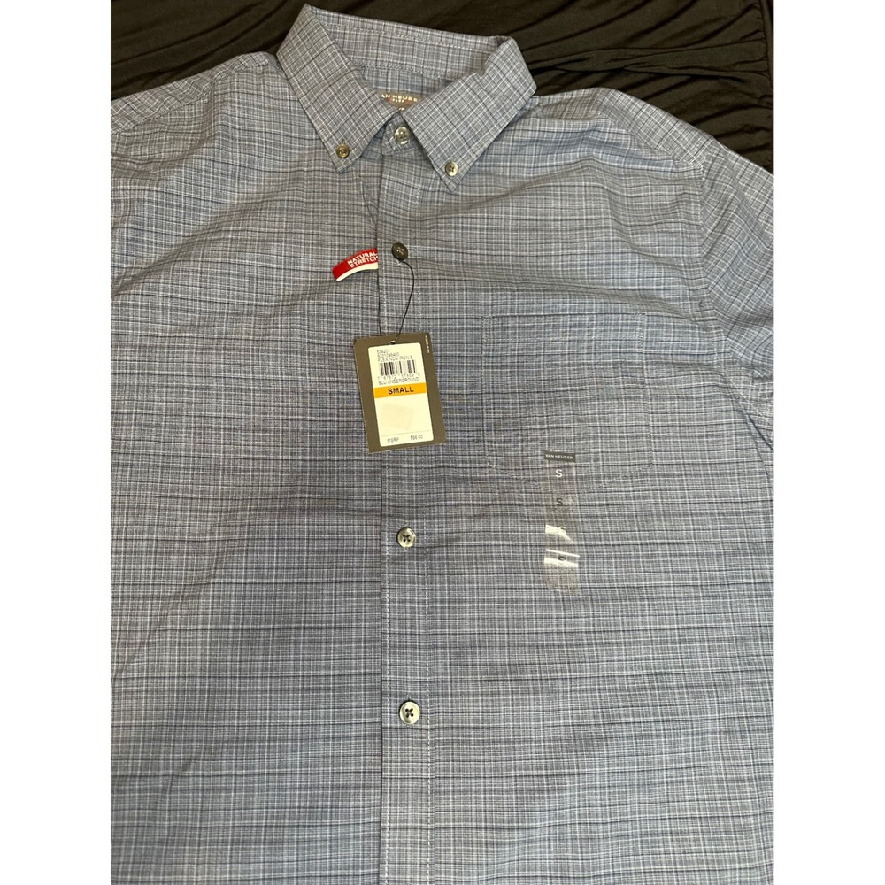 Van Heusen Flex Mens Sm Blue Underground Non Iron Short Sleeve Button Down Shirt - Picture 3 of 8